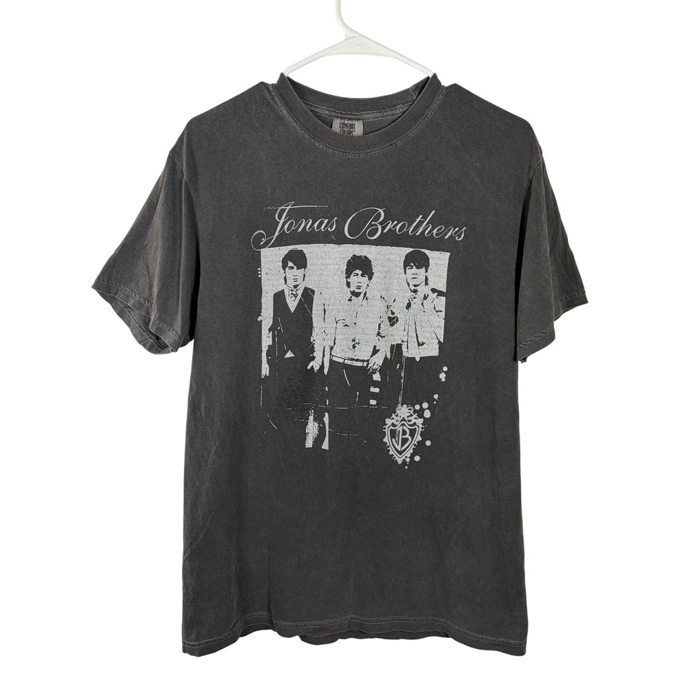 Jonas Brothers Five Albums One Night Tour T-Shirt Comfort Colors Gray Medium